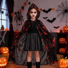 Nikcorp Otroški vampirski ogrinjalo Raveparty za noč čarovnic in pusta, tkanina z izboljšano zračnostjo, udobno za več ur, univerzalna oblika, s začasnimi tatuji