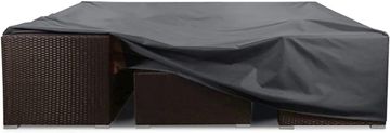 Nikcorp Zaščitna prevleka za vrtno pohištvo YoungBee pravokotna 220x140x74 cm, vodoodporna Oxford 420D 180 GSM, črna PVC zatesnjeni šivi, snap-buckles trakovi na ježka zategovalne vrvice