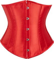Nikcorp Oblikovalni steznik SZIVYSHI model bustier za pas s fischbini 90% poliester 10% elastan, vezanje na hrbtu, satenski rdeči M