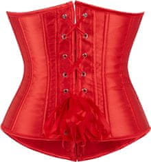 Nikcorp Oblikovalni steznik SZIVYSHI model bustier za pas s fischbini 90% poliester 10% elastan, vezanje na hrbtu, satenski rdeči M