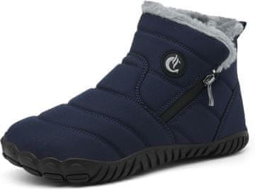 Nikcorp Zimski škornji barefoot CELANDA model topli protizdrsni zadrga nebesno modri 41 EU, toplotno umetno krzno gumijast podplat, nizek stabilen
