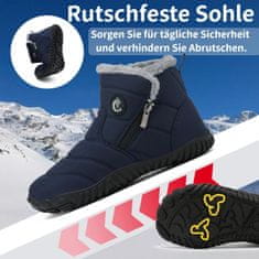 Nikcorp Zimski škornji barefoot CELANDA model topli protizdrsni zadrga nebesno modri 41 EU, toplotno umetno krzno gumijast podplat, nizek stabilen