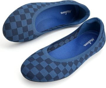 Nikcorp Ženske ortopedske balerinke Mabove slip-on model balerinka poletne zračna mrežica mesh protizdrsni podplat vgrajen ortopedski vložek mehka podloga pri peti zaobljena kapica modre 40