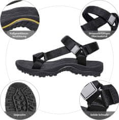 Nikcorp Športni sandali OutPro Ženske model: turizem outdoor vodni športi protizdrsni črne, velcro trakovi, hitro sušeč poliester, pena MD blaženje, TPR podplat, vodoodporni, raz. 42