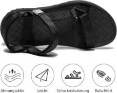 Nikcorp Športni sandali OutPro Ženske model: turizem outdoor vodni športi protizdrsni črne, velcro trakovi, hitro sušeč poliester, pena MD blaženje, TPR podplat, vodoodporni, raz. 42