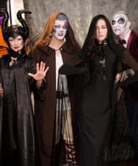 Nikcorp Ženski karnevalni kostum Sunshine smile Vampirska nevesta: set za Halloween, šaty, ogrinjalo s kapuco i rukavice, elastični prozračni material, črna L dolga obleka