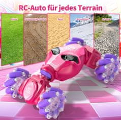 Nikcorp RC akrobatski avto Sunrad 4WD 360°, upravljanje z gibi in pilot, dvosmerno drift LED, zvok, terenska igrača za otroke, ABS plastika, do 80 m, USB polnjenje