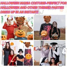 Nikcorp Grozljiv kostum mesarja Magnetspiele z medvedjo masko krvavi komplet za noč čarovnic, karneval, cosplay: plišasta PVC maska z nastavljivim trakom, predpasnik, plastični nož, krvave rokavice in umetna