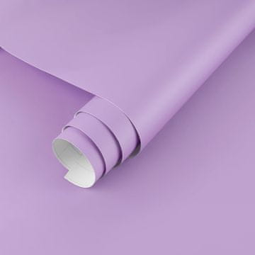 Nikcorp Samolepilna stenska tapeta ReWallpaper vijolična mat 40 cm x 7 m vinil PVC vodoodporna za kuhinjo kopalnico in prenovo pohištva, glajda površina