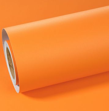 Nikcorp Samolepilna stenska tapeta ReWallpaper vinilna PVC mat oranžna, 60 cm x 5 m, odstranljiva, vodoodporna, za pohištvo kuhinjo kopalnico