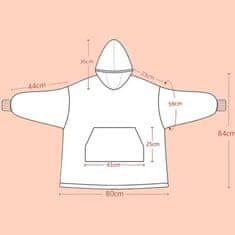 Nikcorp Kocobluza 2v1 pletena bluza-koc oversize Kengurujčki z žepom Abstrakten vzorec bež, flanela 200 g/m² sherpa 230 g/m², 100% poliester OEKO-TEX Standard 100