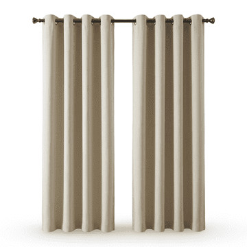 Nikcorp Zatamňovacie termoizolačné závese set 2 kom 240x135 cm béžový polyester 8 kovových očiek 4 cm hlboké zatemnenie blokuje až 99 % svetla zníženie hluku