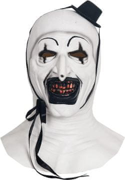 Nikcorp maska Art The Clown Terrifier realistická latex biela plná maska pre dospelých Halloween cosplay karnevalová strašidelná filmová postava s krvavými efektmi alebo bez, unisex