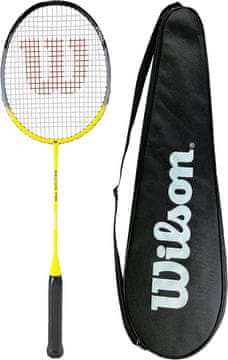 Nikcorp Badmintonski lopar Wilson Recon 90, Hot Melt Graphite, ofenzivna igra, elastičen okvir in nadzor udarca, z zaščitno torbico, grafitna barva