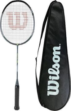 Nikcorp Badmintonska loparica Wilson Recon 80 izometrična ofenzivna grafit Hot Melt, prožna Flexible z etuijem, polno dimenzioniran etui