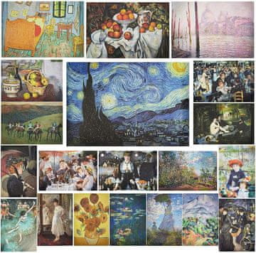 Nikcorp Komplet umetniških plakatov 20 kosov impresionizem reprodukcije klasičnih mojstrov Monet Van Gogh Klimt mat zaključek 200 GSM 33 x 48.3 cm (brez okvirjev)