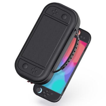 Nikcorp Ovitek za igralno konzolo Nintendo Switch 2, trda torbica PU vodoodporna z mehko podlogo, notranji elastični trakovi, prostor za 10 iger + žep za dodatke, dvojna zadrga, ročaj, črna, ~5,3 cm