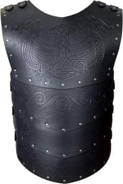 Nikcorp HiiFeuer usnjeni vikinški oklep pancer maska Viking vitez črna, LARP fantazija, nastavitev pasu 90–125 cm, one size, sponke vezalke