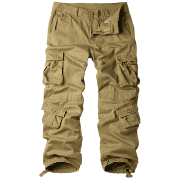 Nikcorp Moške cargo bojówki Siyecaoo, model relaxed fit, 8 žepov, zračne bombažne hlače 95% bombaž 5% elastan, bež (Sand/Khaki) velikost 34