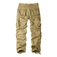 Nikcorp Moške cargo bojówki Siyecaoo, model relaxed fit, 8 žepov, zračne bombažne hlače 95% bombaž 5% elastan, bež (Sand/Khaki) velikost 34