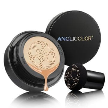 Nikcorp ANGLICOLOR CC krema podlaga v poduški Mushroom Head Air Cushion 30 ml odtenek 03 Natural Nude bežasta vodoodporna dihljiva gel-pudr matirajoč efekt brez učinka maske za mešano normalno in občutljivo