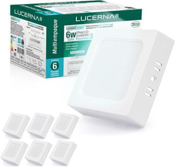 Nikcorp Kvadratna stropna LED plafonska lampa komplet 6 kosov COMPACT LUMEN 6 W 620 lm 6500 K hladna bela backlit, plastika, enakomerna osvetlitev za kuhinjo, predsobo, pomožne prostore