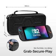 Nikcorp Zaščitni etui komplet za Nintendo Switch 2 torbica s polikarbonatnim vložkom, EVA pena, PU tkanina, kaljeno steklo 9H, oleofobni premaz, 2x JoyCon etui in 4x prevleke za joysticke, komplet črna