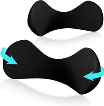 Nikcorp Avtomobilska ledvena blazina komplet 2 kos spominska pena Memory Foam antistatična prevleka univerzalna ergonomska ortopedska opora za sedeže med dolgo vožnjo