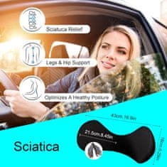 Nikcorp Avtomobilska ledvena blazina komplet 2 kos spominska pena Memory Foam antistatična prevleka univerzalna ergonomska ortopedska opora za sedeže med dolgo vožnjo