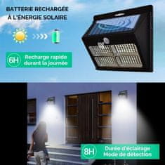 Nikcorp Zunanja solarna svetilka Zunanja solarna svetilka 180 LED 2000 lm senzor gibanja IP65 6000 K hladna bela 3 načini komplet 2 kos