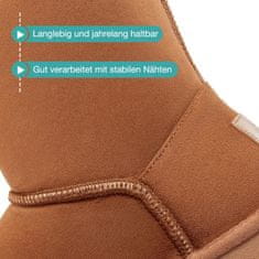 Nikcorp OutPro ženske zimske natakljive čevlje slip-on model s toplo krzneno podlogo imitacija nubuka EVA nedrseč podplat rjave barve št. 41