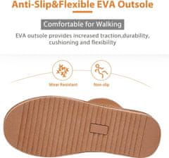 Nikcorp Ženski zimski škornji Slip-On OutPro Rjavi EU 37 topla krznena podloga faux nubuck, EVA podplat proti zdrsu, brez vezalk, nizka peta, outdoor, zimski čevlji