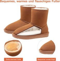 Nikcorp OutPro ženske zimske natakljive čevlje slip-on model s toplo krzneno podlogo imitacija nubuka EVA nedrseč podplat rjave barve št. 41