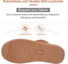 Nikcorp OutPro ženske zimske natakljive čevlje slip-on model s toplo krzneno podlogo imitacija nubuka EVA nedrseč podplat rjave barve št. 41
