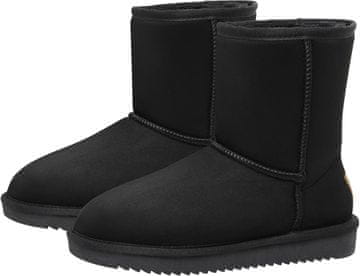 Nikcorp OutPro ženske snežničke slip-on zimski čevlji natikajoči, topla plišasta podloga, protizdrsni podplat EVA, veganski semiš faux nubuck, črna, št. 38
