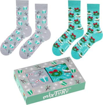 Nikcorp Nogavice ZOOKSY Zanimivi Božični motiv Pisane unisex, komplet 2 para, udobno elastično prileganje 36-40