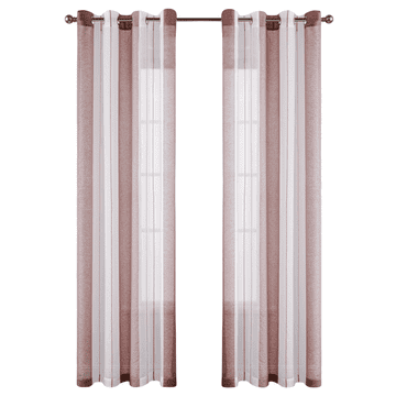 Nikcorp Zavese z obročki beli prosojni trakovi 140x245 cm 2 kosa polprosojna vual 100% poliester kovinski obročki premer 4 cm