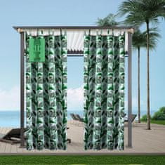 Nikcorp Zunanja vodoodporna vrtna zavesa tropa listi, poliester 132x275 cm, UV zaščita in odpornost na veter, neprozorna zasebnost za balkon in teraso, sponke za hitro montažo in pranje do 30 °C, zelena