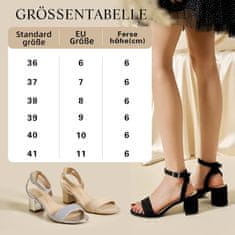 Nikcorp Ženske sandale Sowdus elegantne udobne stabilne stebričaste pete 5,8 cm nastavljiv pašček okoli gležnja protizdrsni gumijasti podplat črne 41