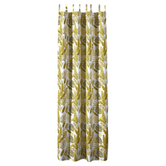 Nikcorp Zunanja vrtna zavesa Zlata, vodoodporna proti UV in vetru, neprozorna z motivom listov, poliester 100%, mere 132x275 cm, trojno tkanje, odstranljive plastične sponke, za balkon gazebo veranda
