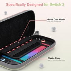Nikcorp Etui etui za Nintendo Switch 2 STARTRCGAMES zaščitna torbica, ojačana lupina vodoodporen najlon, 4,3 cm, 12 rež za igre + prostor za igralne palice, dvojna zadrga, trak za prenašanje, pisane barve