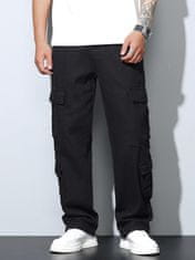 Nikcorp Moške cargo jeans baggy wide leg Y2K streetwear, številni žepi, ohlapen kroj, črne hlače za vsakdanjo uporabo in skateboard