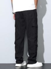 Nikcorp Moške cargo jeans baggy wide leg Y2K streetwear, številni žepi, ohlapen kroj, črne hlače za vsakdanjo uporabo in skateboard
