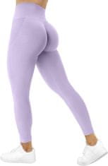 Nikcorp Ženske športne pajkice Push-Up brezšivne 3D scrunch, visok pas 10 cm, neprosojne hitrosušeče, joga pilates fitnes tek, vijolične, L