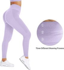 Nikcorp Ženske športne pajkice Push-Up brezšivne 3D scrunch, visok pas 10 cm, neprosojne hitrosušeče, joga pilates fitnes tek, vijolične, L