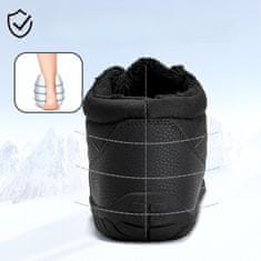 Nikcorp Moške zimske pohodniške čevlje Barefoot Mabove, nepremočljivi sintetik, toplotno izolirana podloga, protizdrsni gumijasti podplat 1 cm (zero drop), ojačana zaščita prstov, vezanje črne barve 41 EU