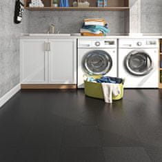 Nikcorp Samolepilne vinilne ploščice Livelynine PVC 30x30 cm 16 kosov 1,44 m² črne, talne, odporne na obrabo, pralne, protizdrsne, za kuhinjo kopalnico predsobo