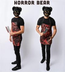 Nikcorp Horror Bear kostum Halloweenmania preobleka za moške in mladino One Size 5-dielni komplet: maska, sekač/rezila rekvizit, krvav predpasnik, 2 lista tetovaž