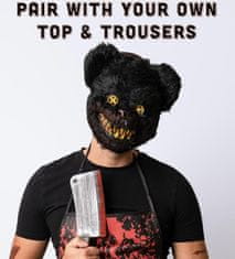 Nikcorp Horror Bear kostum Halloweenmania preobleka za moške in mladino One Size 5-dielni komplet: maska, sekač/rezila rekvizit, krvav predpasnik, 2 lista tetovaž