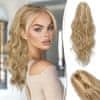 Nikcorp Pričeska pripeta čopič RUWISS 45 cm valoviti sintetični lasje s krempelj sponko gost volumen temno pepelnat blond mešanica bleached blonde